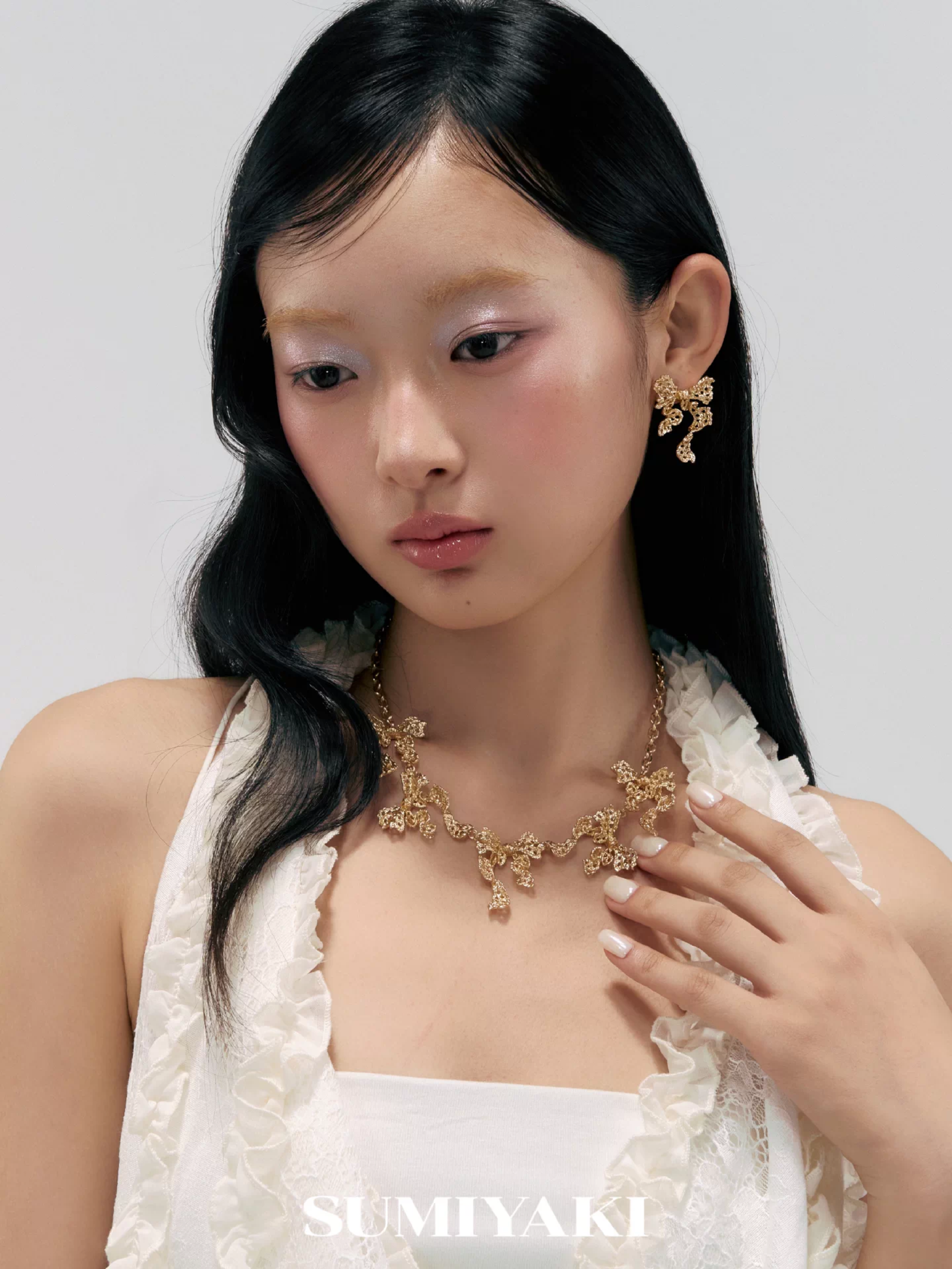 lace bow drop studs 05 lace bow drop studs 05