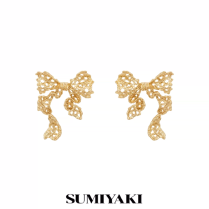 lace bow drop studs 22