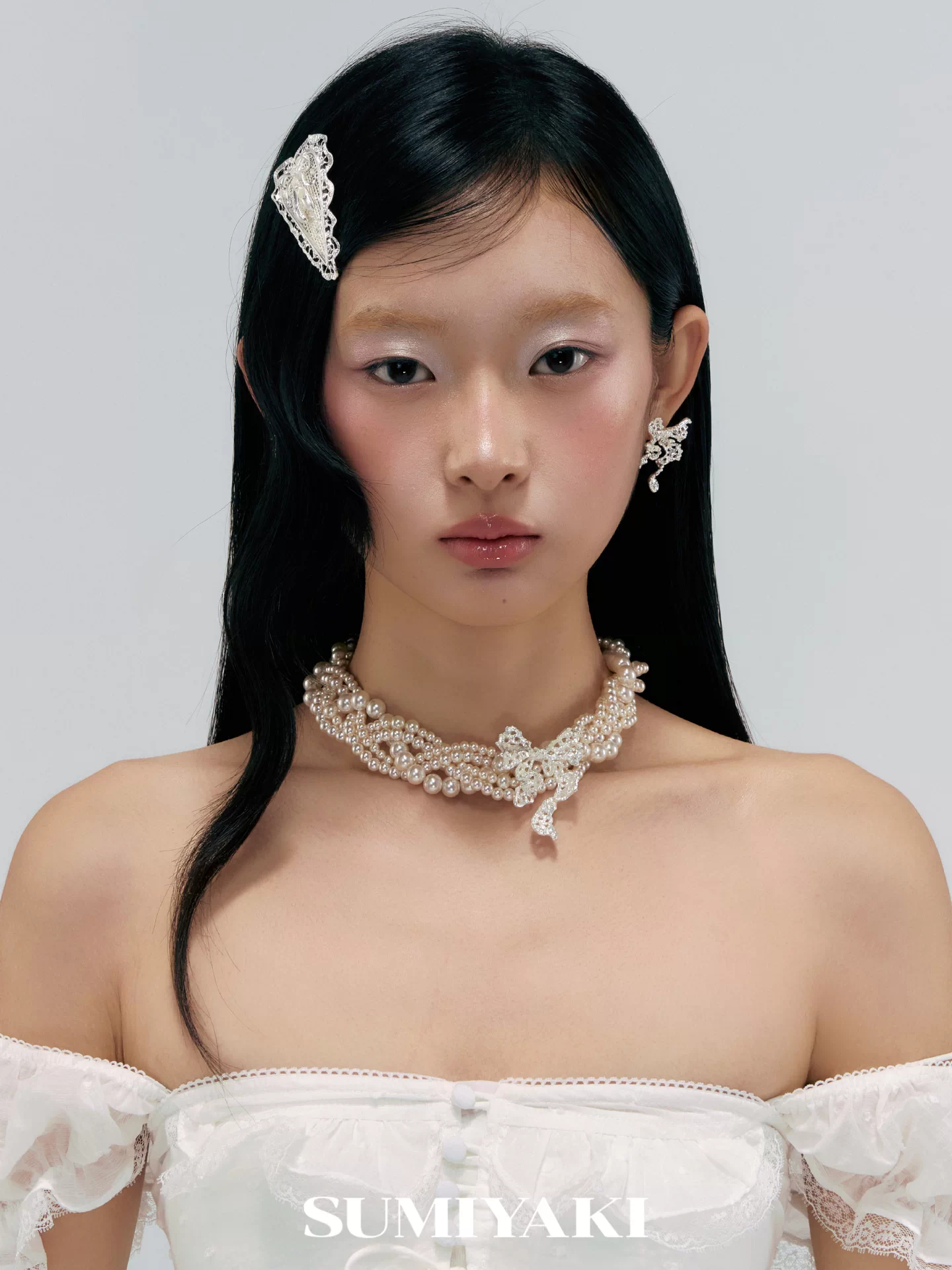 pearl bow choker 06 pearl bow choker 06