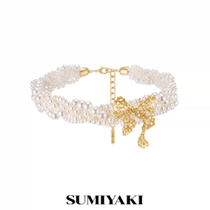 pearl bow choker 22