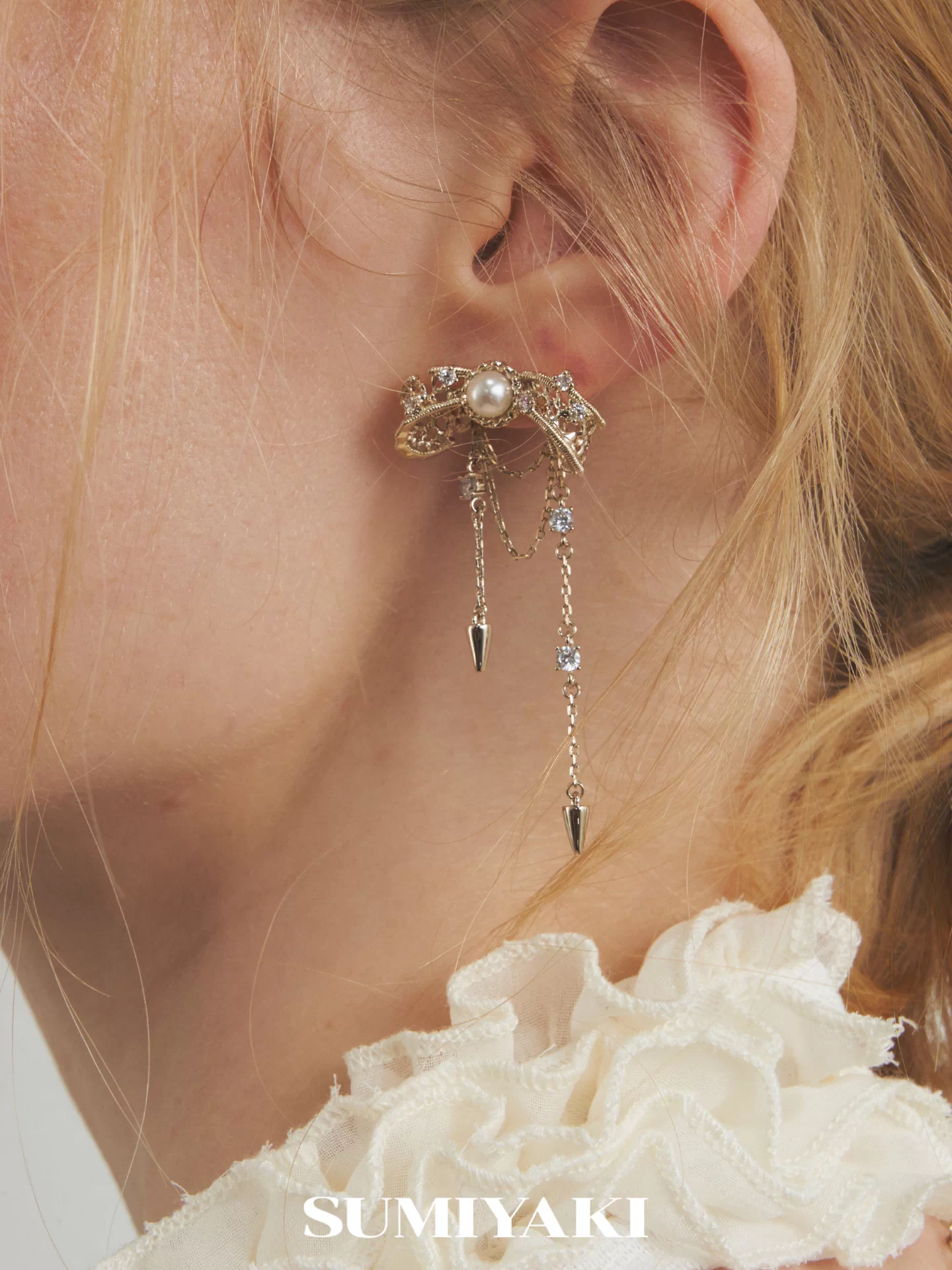 pearl bow earrings 02 pearl bow earrings 02